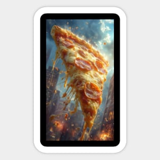 Giant flying pizza 10K resolution Sticker